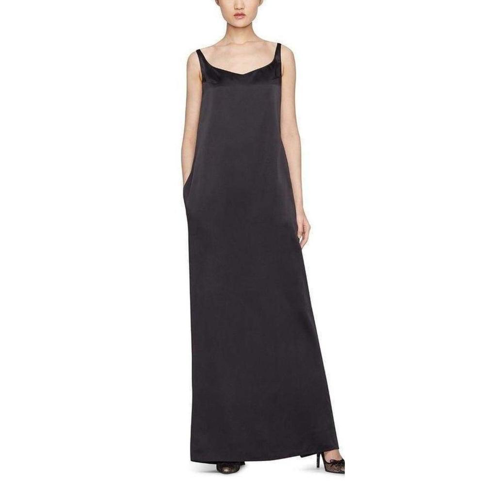 Nina Ricci - Sleeveless Black Satin Maxi Gown - FR 40